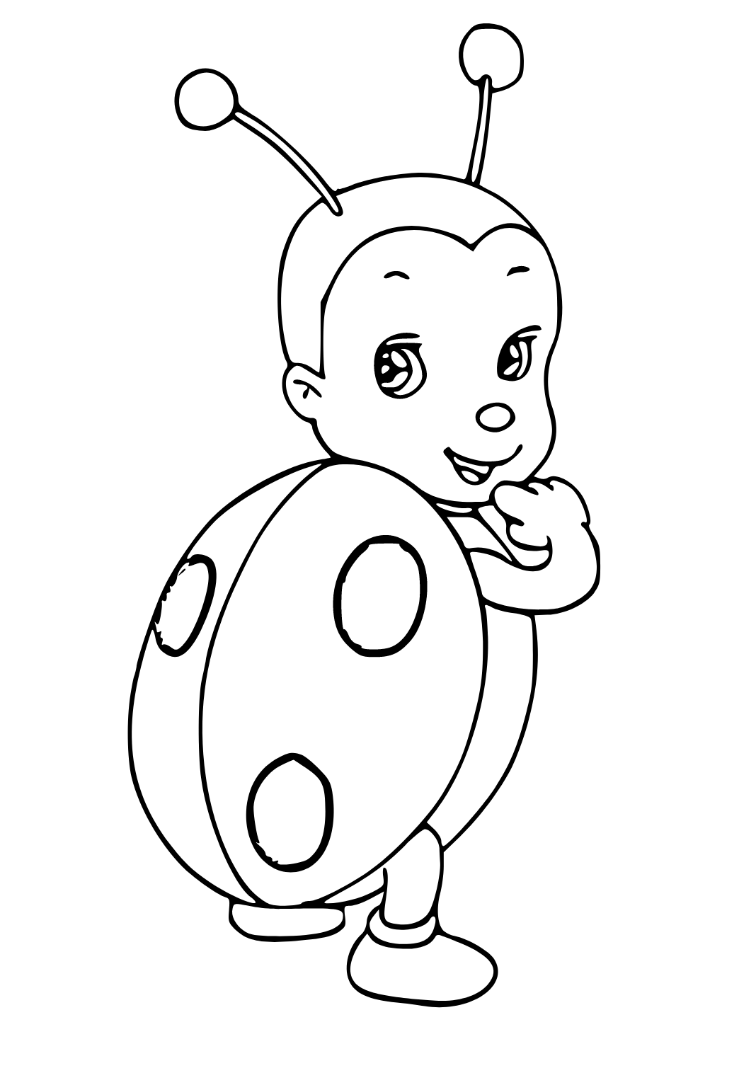 Free printable ladybug cute coloring page for adults and kids