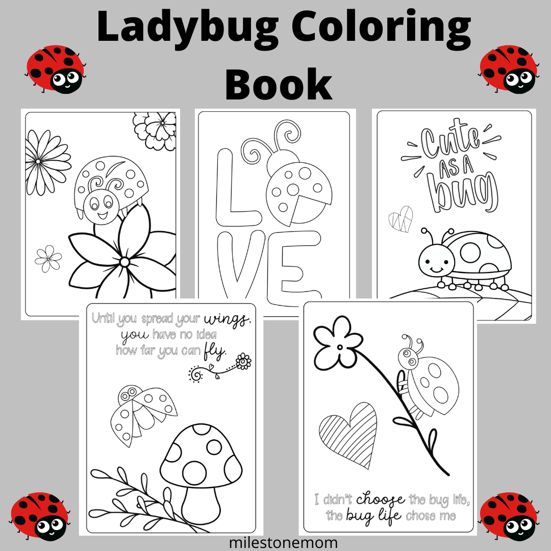 Printable ladybug coloring pages â milestone mom llc