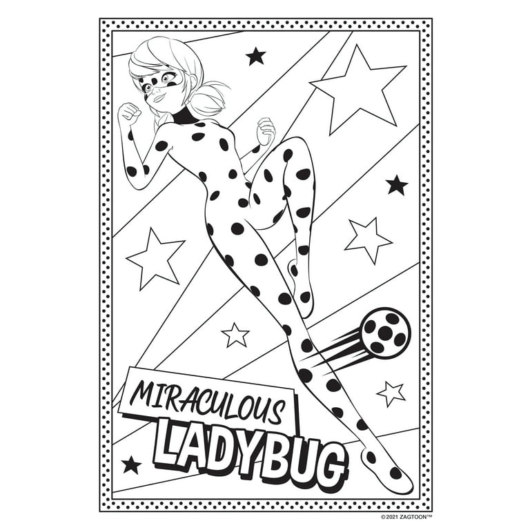 Miraculous tales of ladybug and cat noir page jumbo coloring book paperback