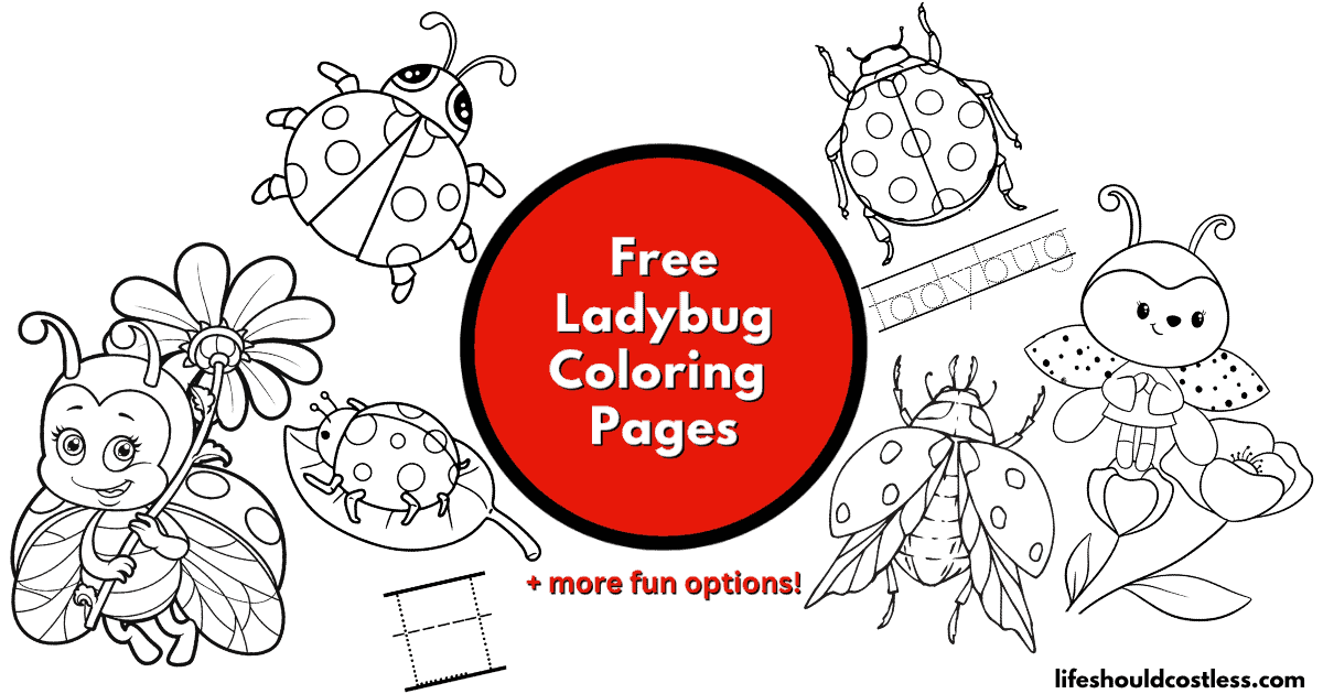 Ladybug coloring pages free printable pdf templates