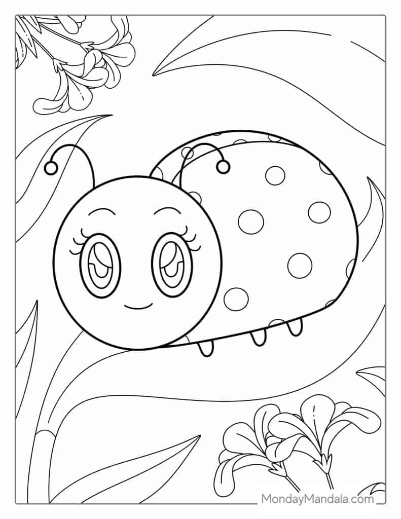 Ladybug coloring pages free pdf printables