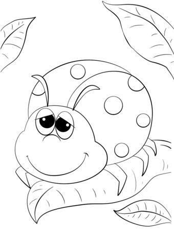 Cute cartoon ladybug coloring page free printable coloring pages