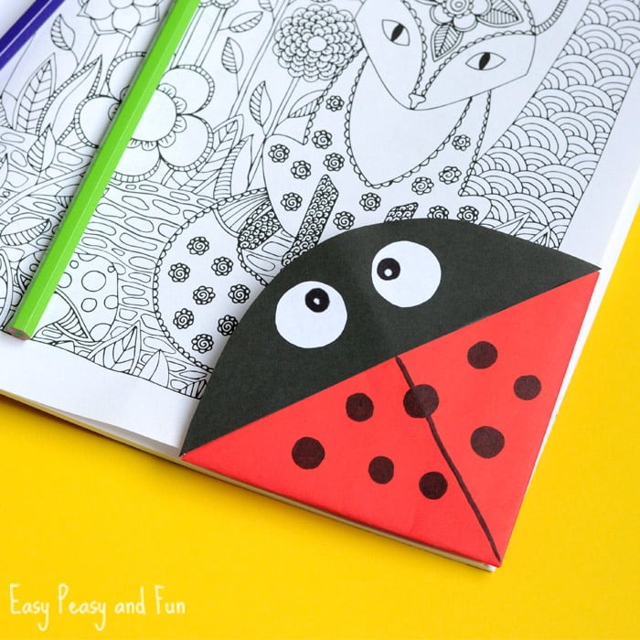 Ladybug corner bookmark