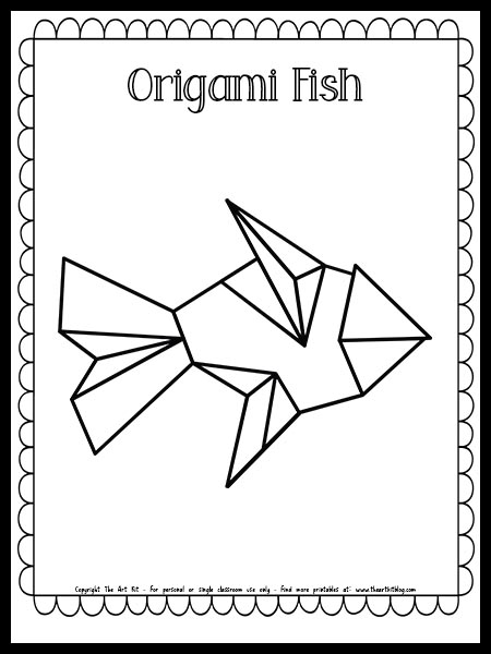 Origami fish coloring page free printable â the art kit