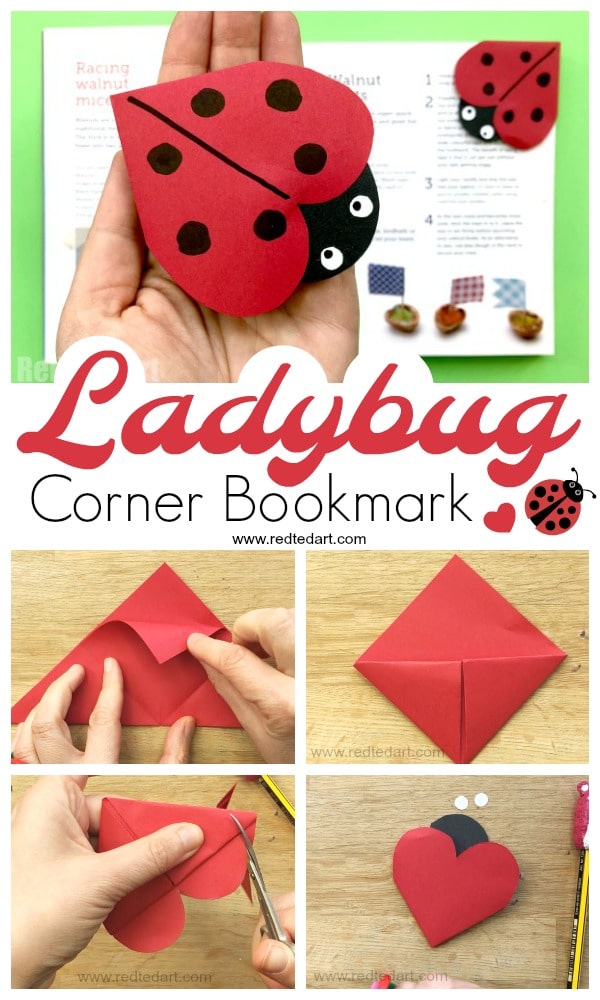 Ladybug corner bookmark design