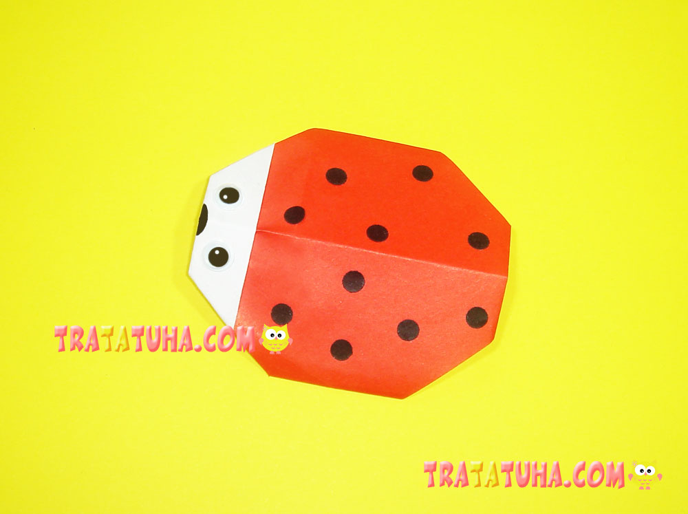 Origami ladybug for kids diagram step by step