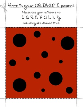 Summer earth day origami ladybug lesson easy printable instructions