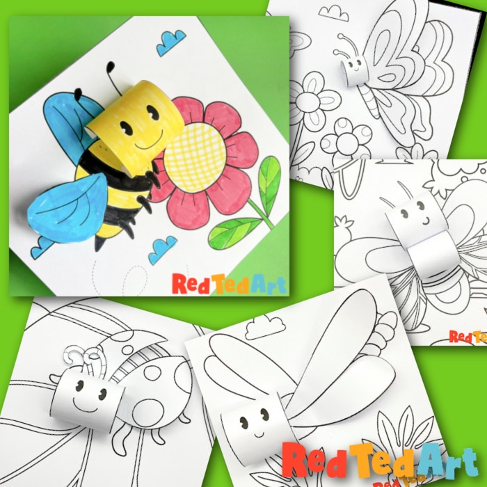 D coloring pages insects