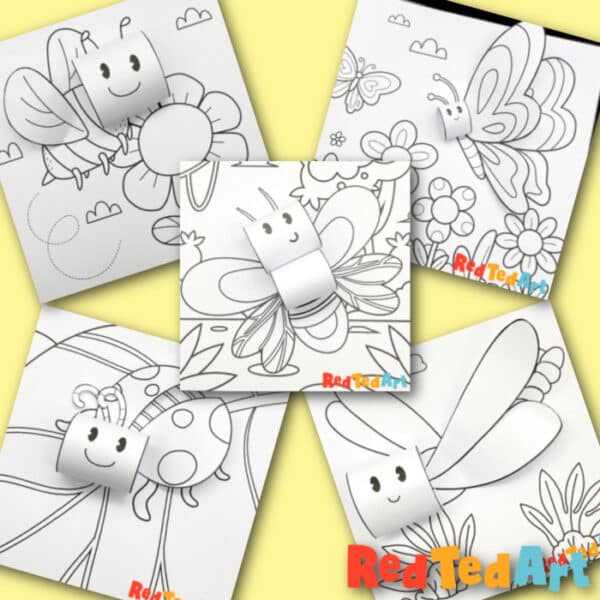 D coloring pages insects