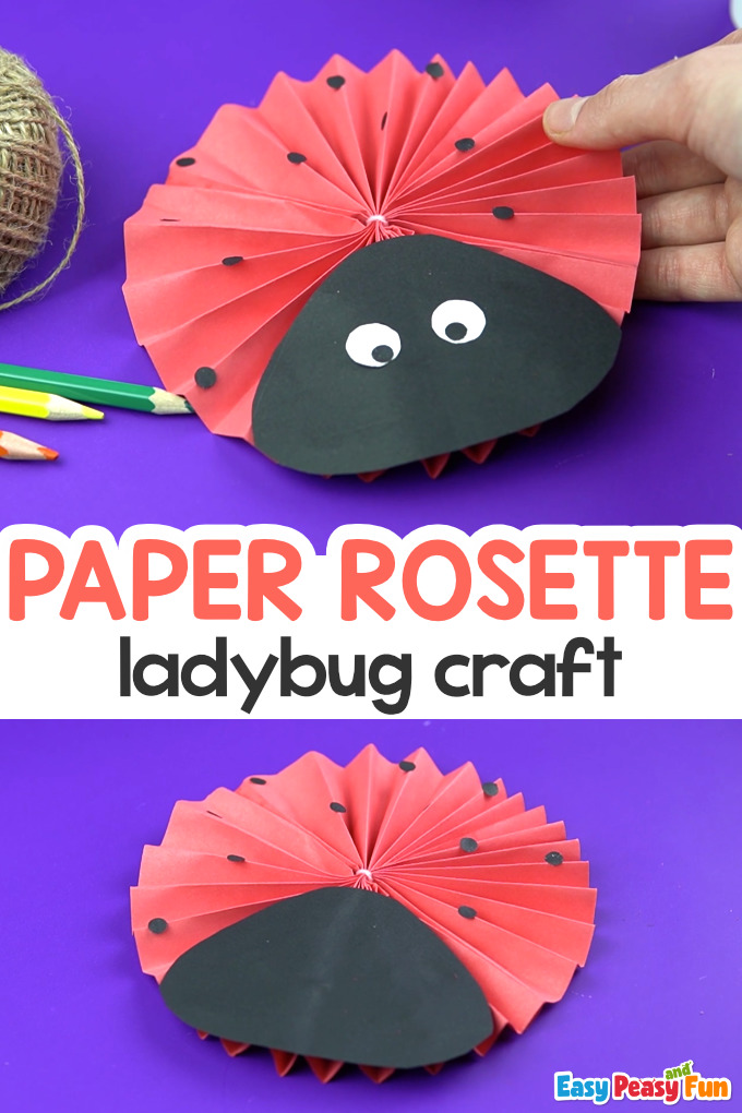 Paper rosette ladybug craft