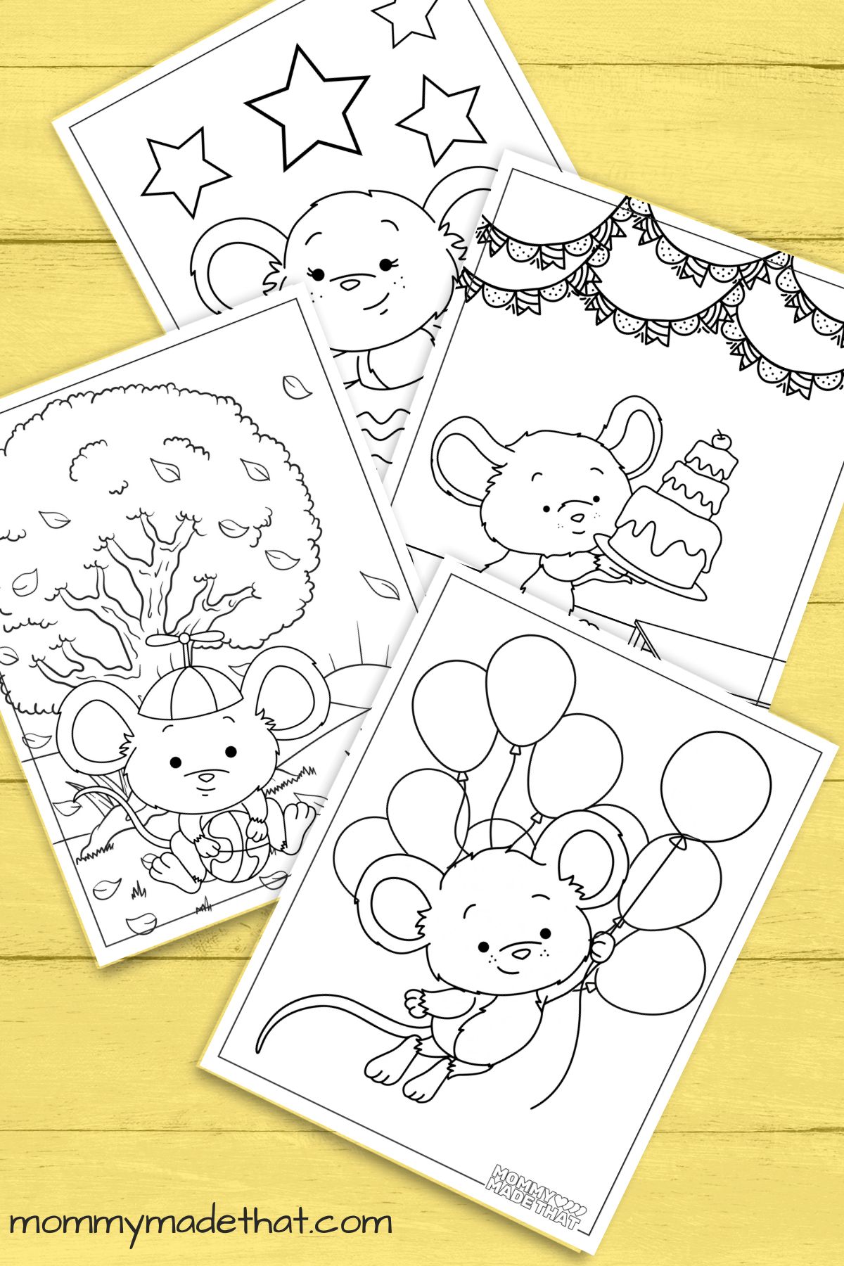 Adorable mouse coloring pages free printables