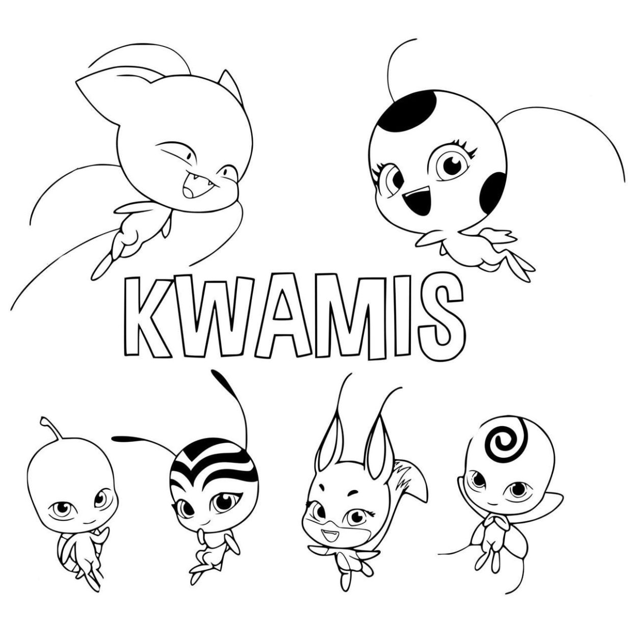 Free kwami miraculous ladybug coloring pages