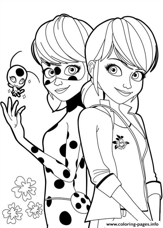 Print ladybug and marinette from miraculous ladybug coloring pages ladybug coloring page cartoon coloring pages disney princess coloring pages