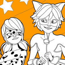 Ladybug and chat noir coloring pages