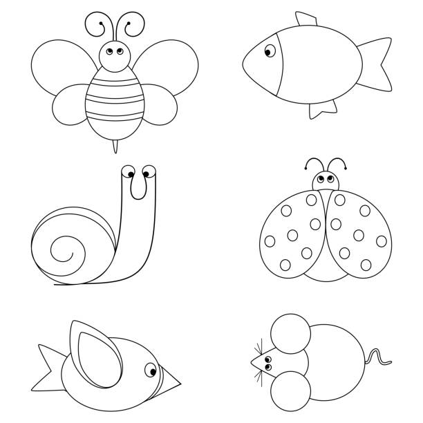 Cute ladybug coloring pages cartoon stock illustrations royalty