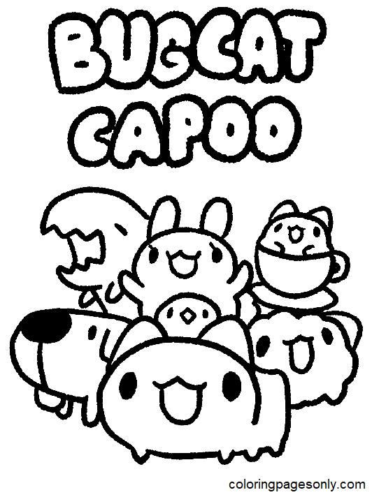 Bugcat capoo coloring pages printable for free download