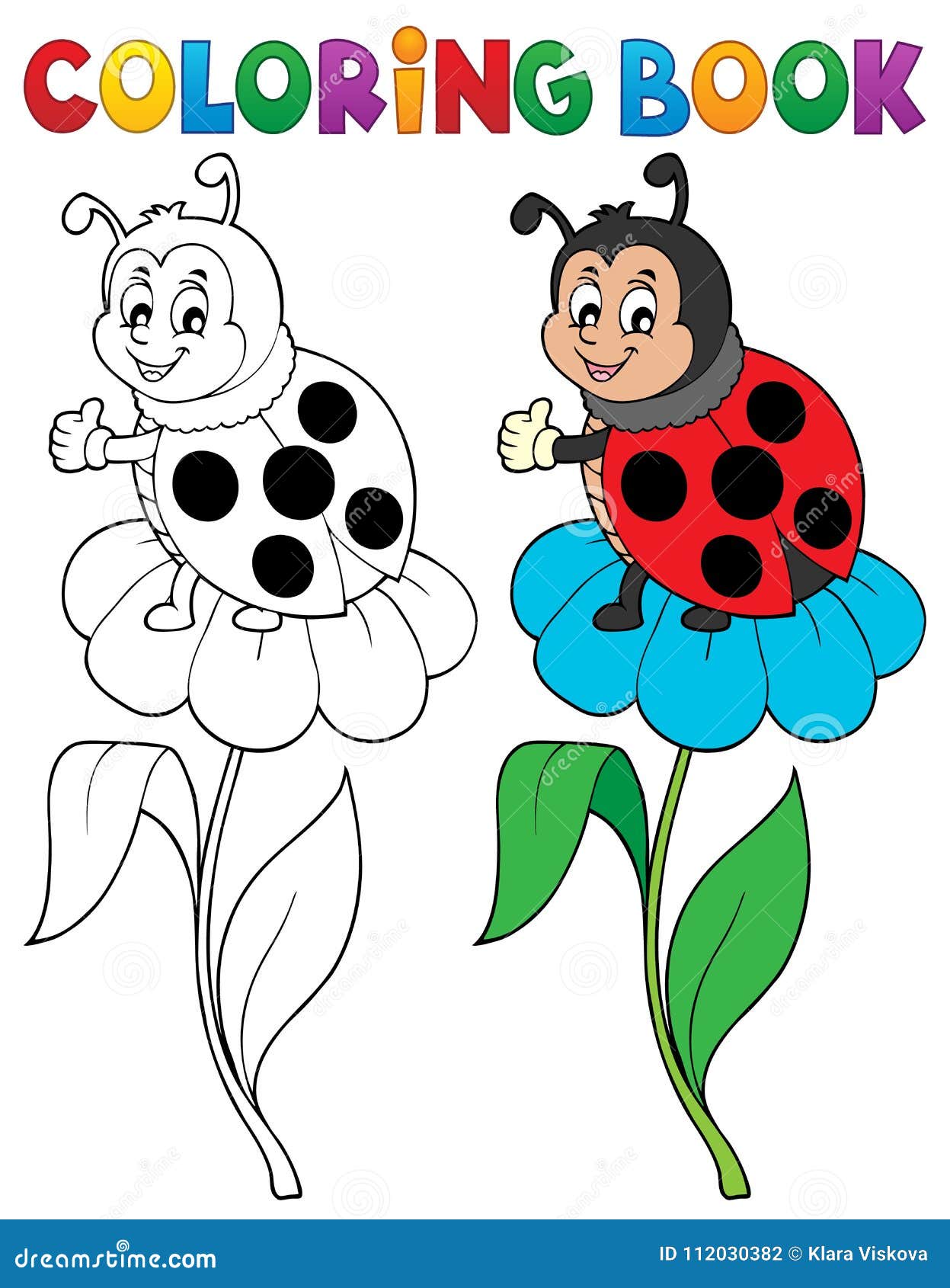 Flower ladybug coloring book stock illustrations â flower ladybug coloring book stock illustrations vectors clipart