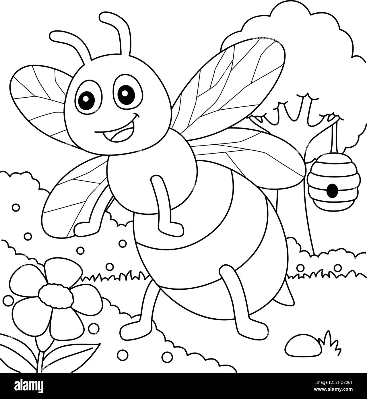 Bee coloring cut out stock images pictures