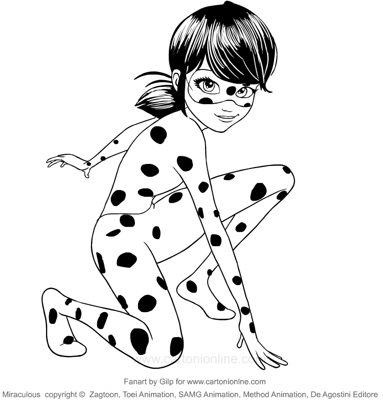 Drawing ladybug miraculous coloring page