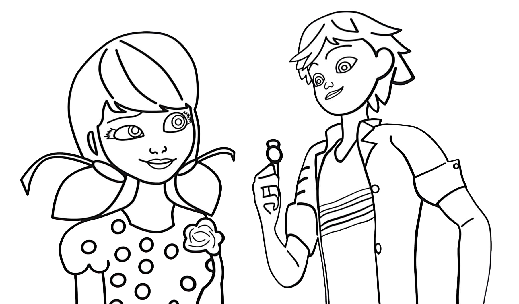 Coloring pages of ladybug and cat noir for print and download