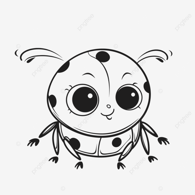 Cartoon ladybug coloring page with brown dots outline sketch drawing vector car drawing cartoon drawing bug drawing png and vector with transparent background for free download