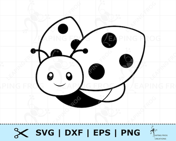 Cute ladybug svg png dxf eps ladybug digital download cricut silhouette cut files outline stencil coloring page clipart