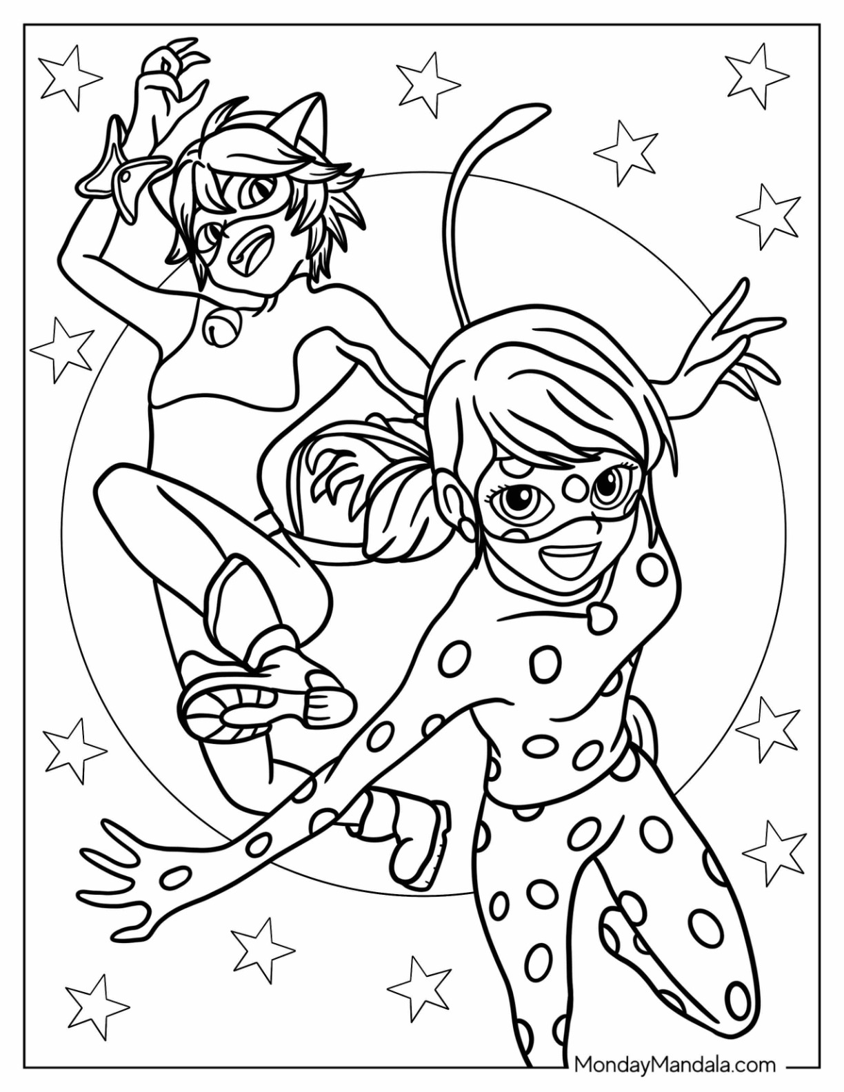 Miraculous ladybug coloring pages free pdf printables