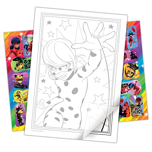 Bendon miraculous tales of ladybug and t noir page color amp trace coloring book