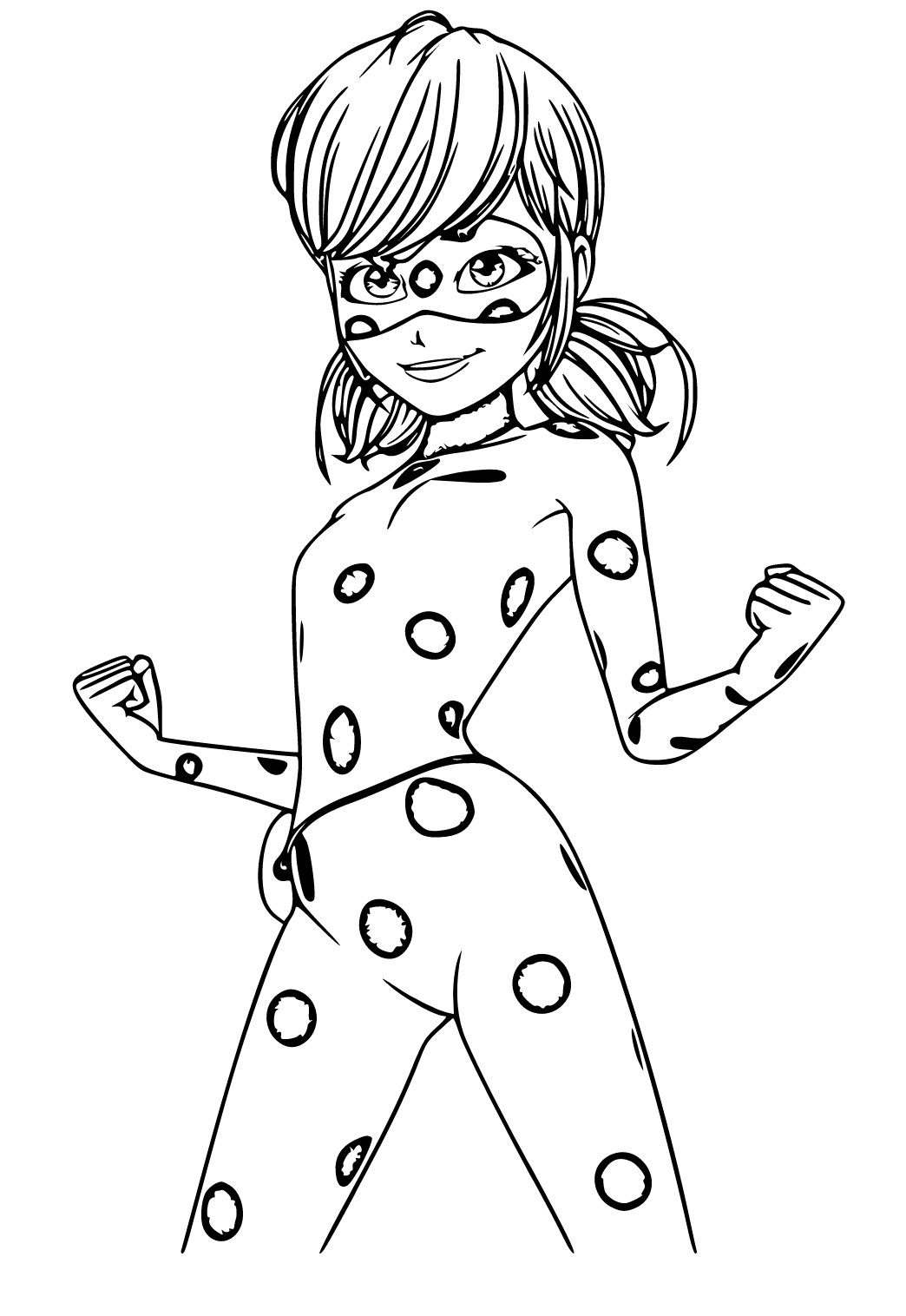 Free printable miraculous ladybug mask coloring page for adults and kids