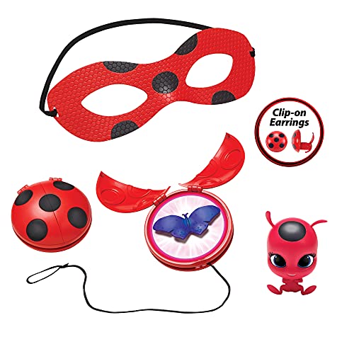 Miraculous girls female ladybug dress up set with yoyo color change akuma tikki kwami mask and earrings by playmates toys for years with action figure in dubai