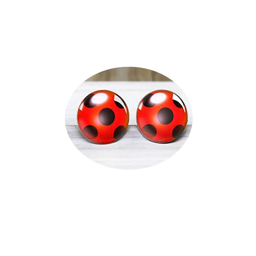 Buy fygisgladybug earrings clip on earringsladybug cosplaysilver ear cuff black spot red charm earringsladybug earrings for girl cosplay jewellery online at u