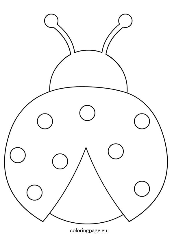 Ladybug outline clipart coloring page ladybug crafts crafts applique patterns