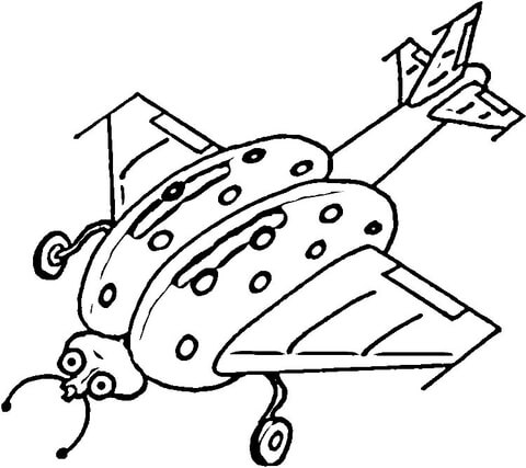 Ladybug plane coloring page free printable coloring pages