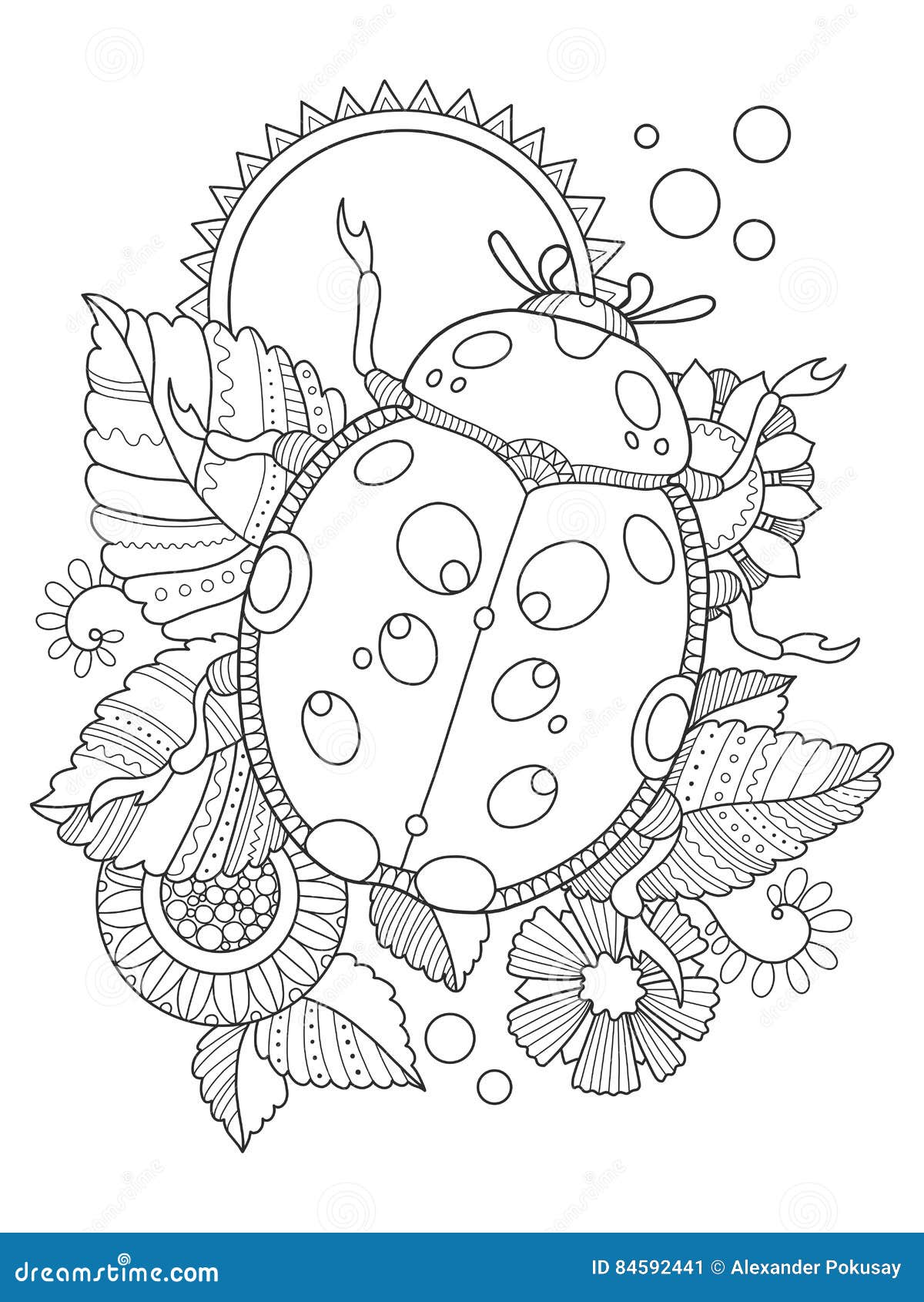 Ladybug coloring book vector illustration stock vector