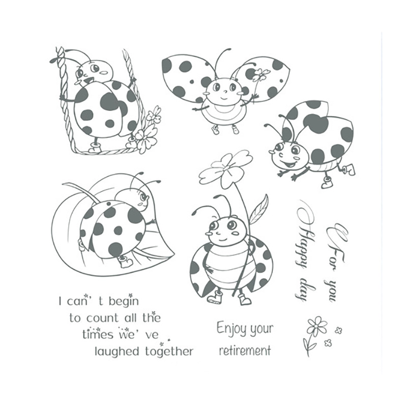 Mangocraft happy ladybug metal cutting dies and stamps stencils diy scrapbooking photo decorative embossing papercard crafts