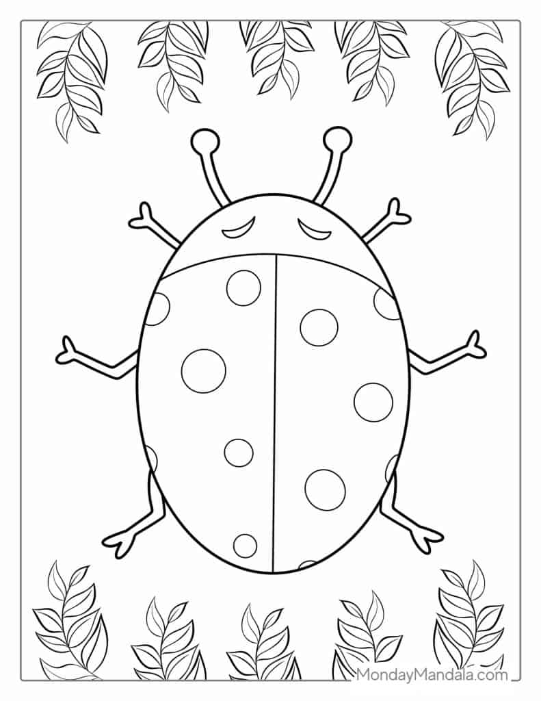 Ladybug coloring pages free pdf printables