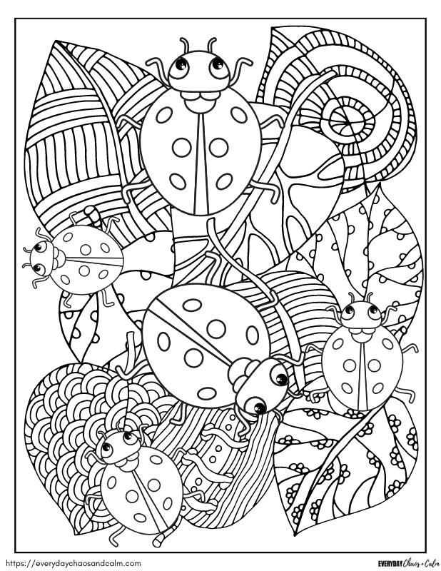 Free ladybug coloring pages for kids