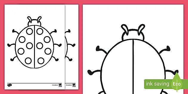 Ladybird louring template simple pictures for children