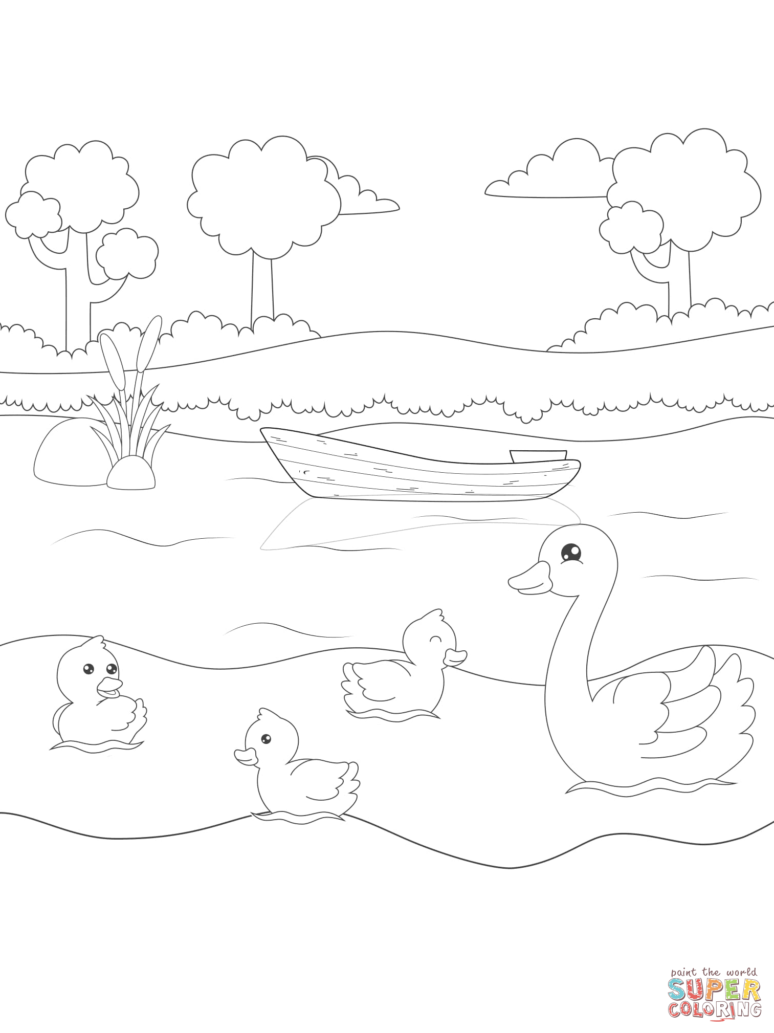 Lake coloring page free printable coloring pages