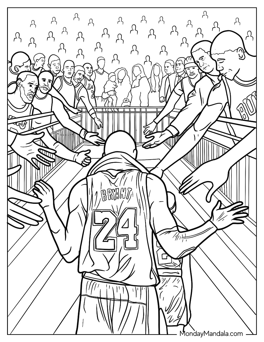 Kobe bryant coloring pages free pdf printables