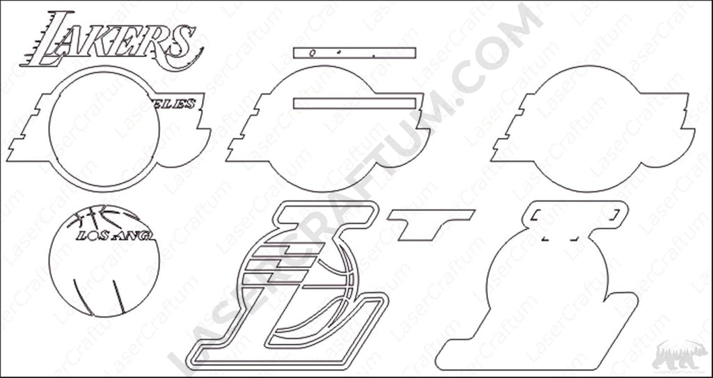 Los angeles lakers layered design for cutting