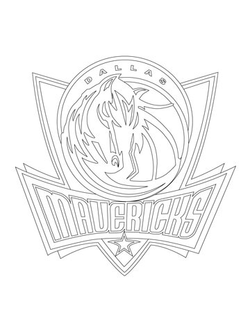 Dallas mavericks logo coloring page free printable coloring pages