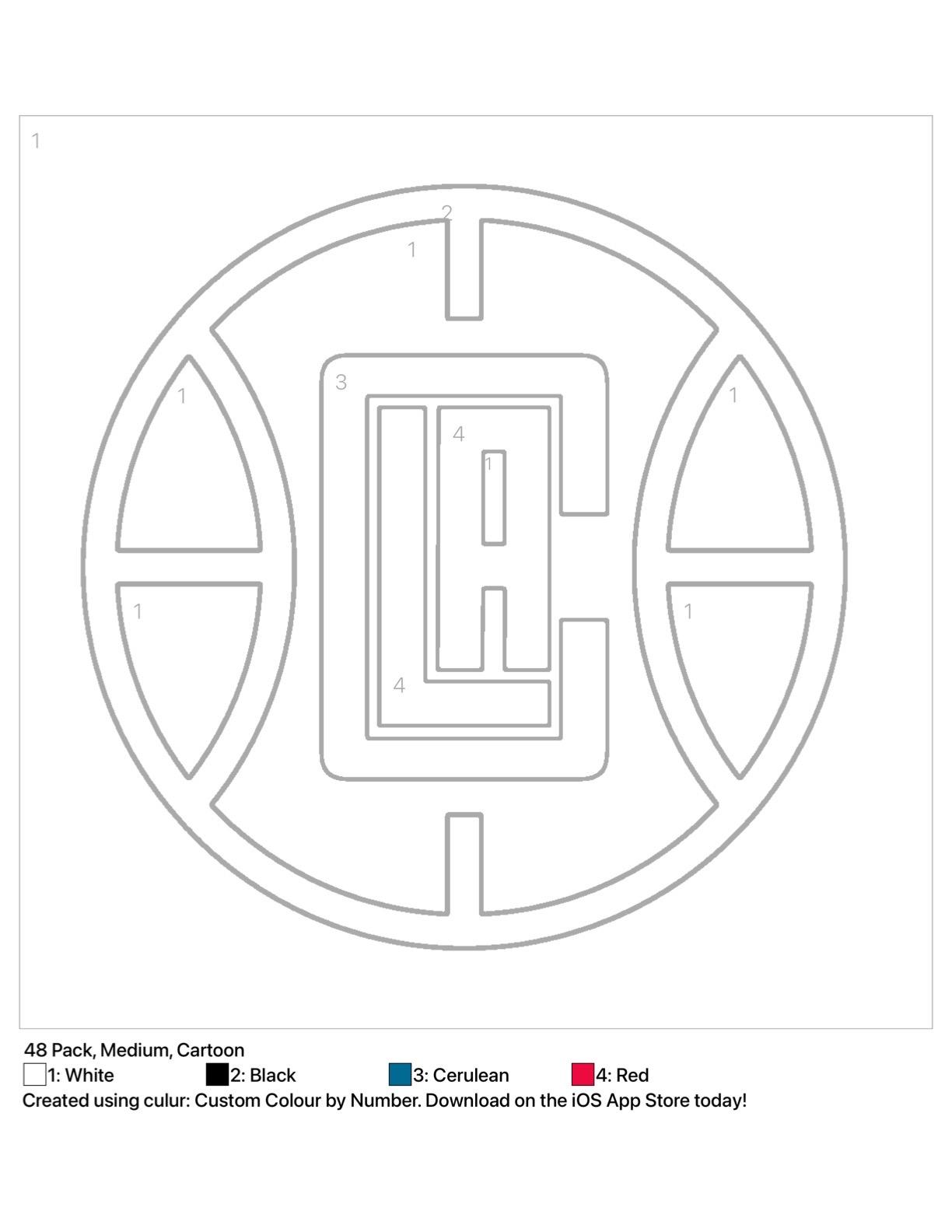 Printable color by number of the clippers logo great for the family rlaclippers