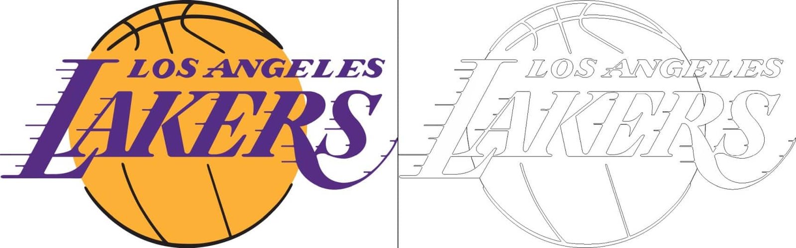 Los angeles lakers logo with a sample coloring page