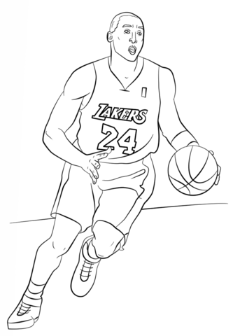 Kobe bryant coloring page free printable coloring pages