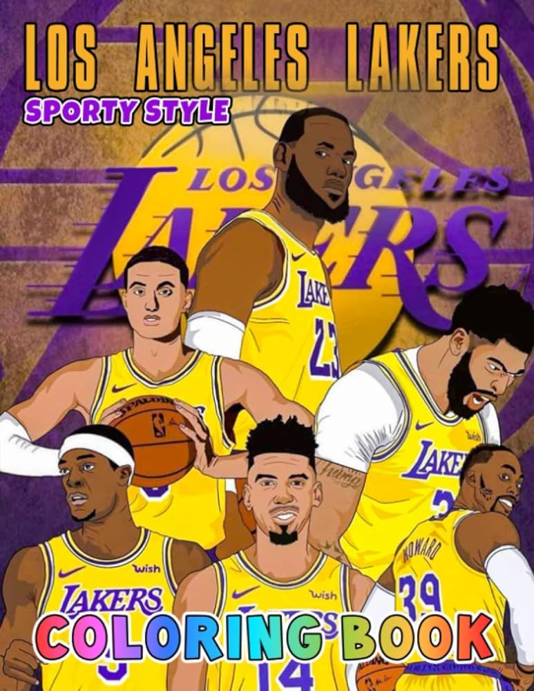 La lakers coloring book color to relax by style sporty