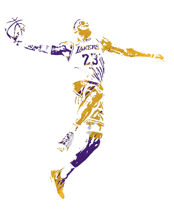 Lebron james los angeles lakers strokes pixel art mixed media by joe hamilton