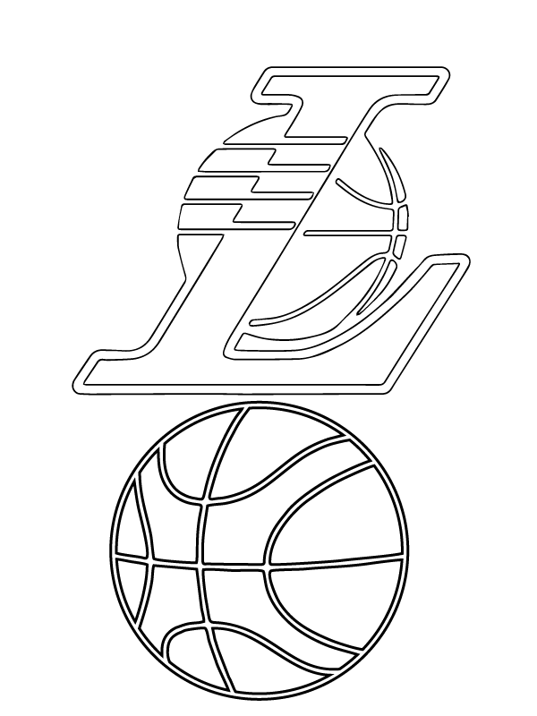 Los angeles lakers logo coloring page