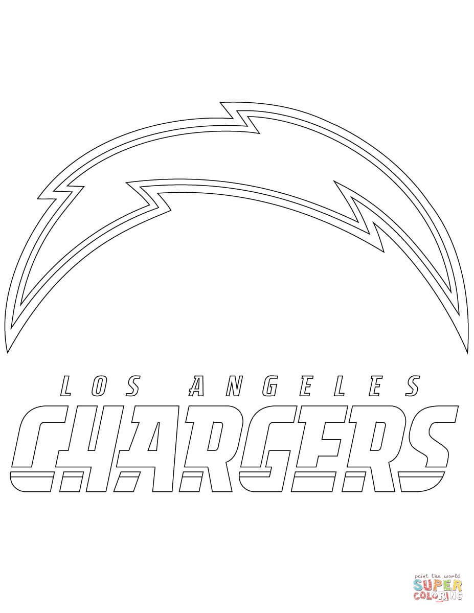 Los angeles chargers logo coloring page free printable coloring pages