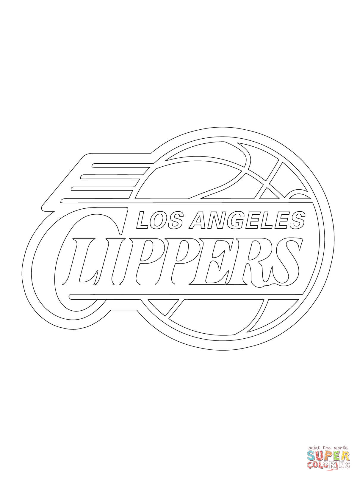 Los angeles clippers logo coloring page free printable coloring pages